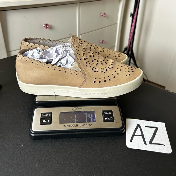 Joie Beige Nude Faux Leather Lace Laser Cut Out Almond Toe Slip On Loafer EUR 38 - Picture 12 of 12